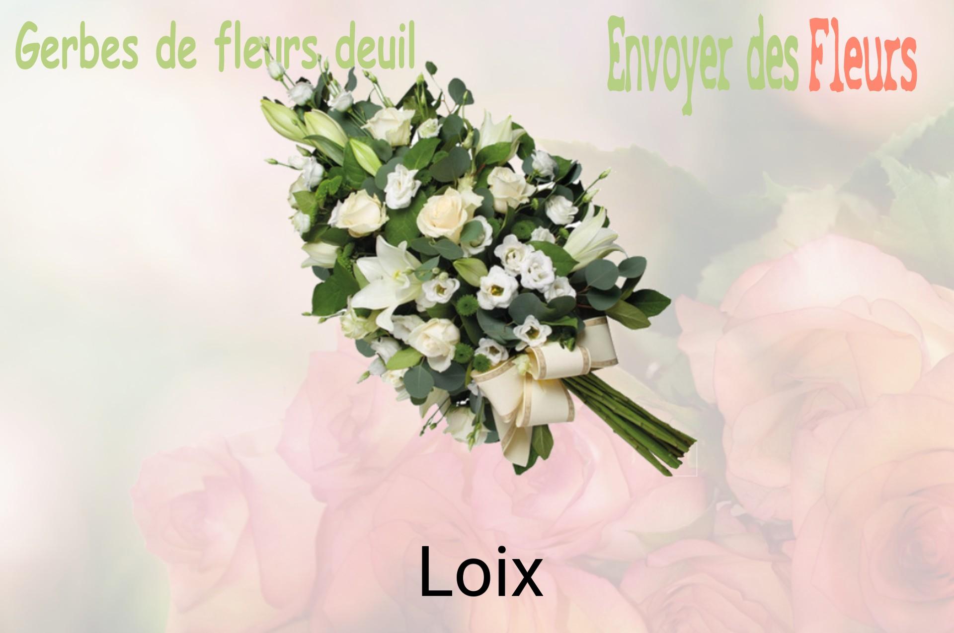 Gerbe de fleurs de deuil livrée à Loix